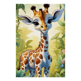 Cute Baby Giraffe Poster