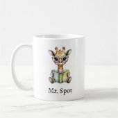 Cute Baby Giraffe Reading a Book Custom Koffiemok (Links)