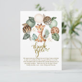 Cute Baby Giraffe Safari Animal Print Bedankkaart (Staand voorkant)