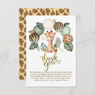 Cute Baby Giraffe Safari Animal Print Bedankkaart