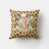 Cute Baby Giraffe Safari Animal Print Nursery Kussen (Achterkant)
