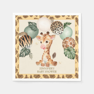 Cute Baby Giraffe Safari Animal Print Servet