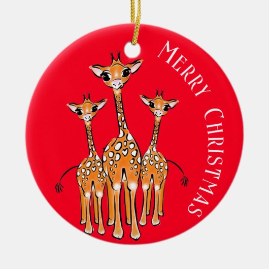 Cute Baby Giraffe, safari animals Ceramic Ornament (Voorkant)