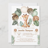 Cute Baby Giraffe Safari Dierprint Kaart (Voorkant)