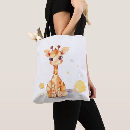Cute Baby Giraffe Schouder Tas (Dichtbij)