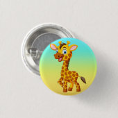 Cute Baby Giraffe Smiling Cartoon-35280 Ronde Button 3,2 Cm (Voorkant /achterkant)