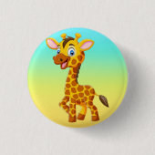 Cute Baby Giraffe Smiling Cartoon-35280 Ronde Button 3,2 Cm (Voorkant)
