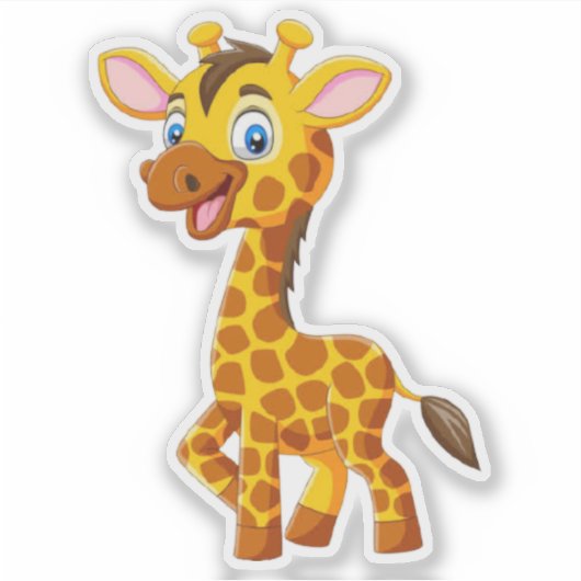 Cute Baby Giraffe Smiling Cartoon-35280 Sticker (Voorkant)
