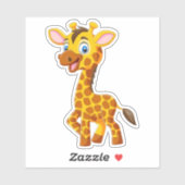 Cute Baby Giraffe Smiling Cartoon-35280 Sticker (Vel)