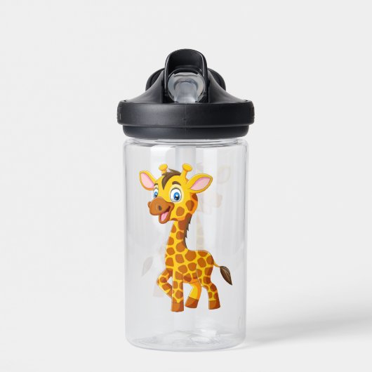 Cute Baby Giraffe Smiling Cartoon-35280 Waterfles (Voorkant)