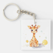 Cute Baby Giraffe Square AcrylSleutelhanger Sleutelhanger (voorkant)