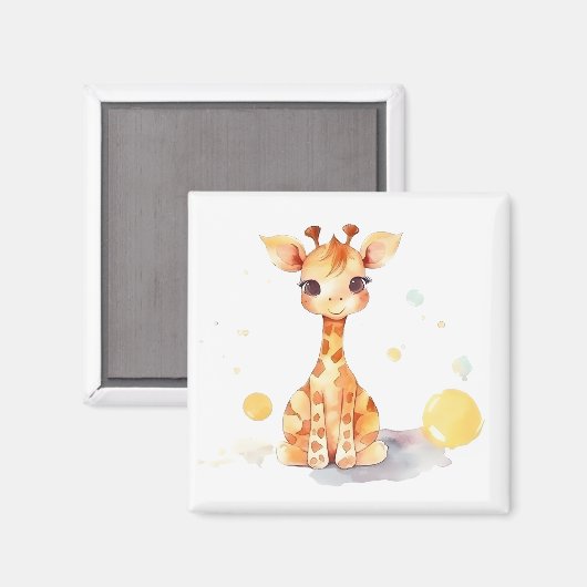 Cute Baby Giraffe Square Magnet (Voorkant / Achterkant)