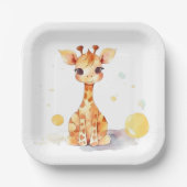 Cute Baby Giraffe Square Paper Bord (Voorkant)