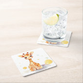 Cute Baby Giraffe Square Paper Onderzetter (Insitu)