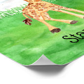 Cute Baby Giraffe Sta Rechtop Citaat Kraamkamer Poster (Hoek)