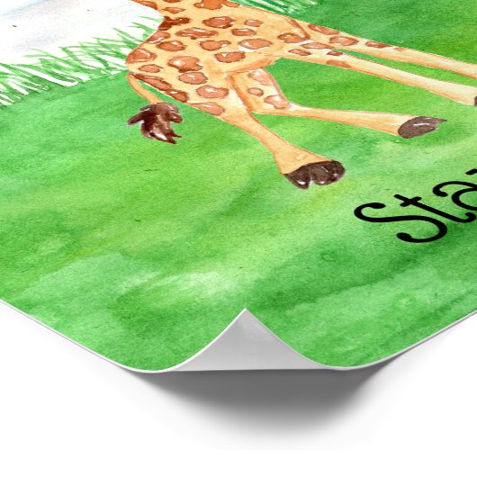 Cute Baby Giraffe Sta Rechtop Citaat Kraamkamer Poster (Hoek)