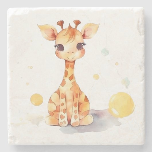 Cute Baby Giraffe Stone Onderzetter (Voorkant)