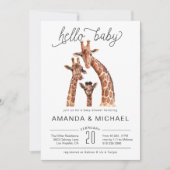 Cute Baby Giraffe | Uitnodiging tot Baby shower (Voorkant)