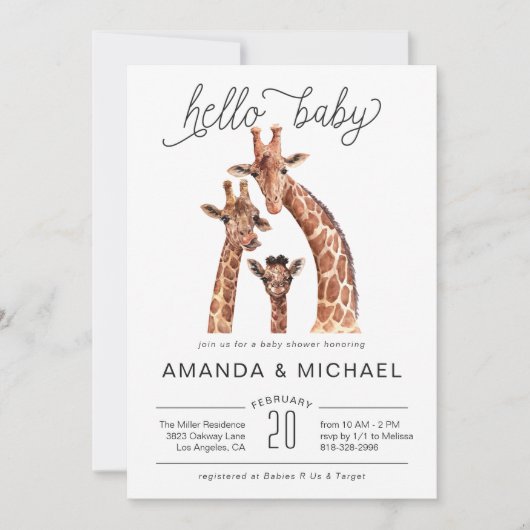 Cute Baby Giraffe | Uitnodiging tot Baby shower
