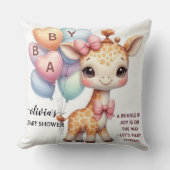 Cute Baby Giraffe with Balloons Baby Shower Kussen (Voorkant)
