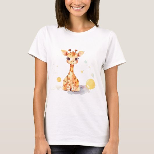 Cute Baby Giraffe Women's Basic T-Shirt (Voorkant)