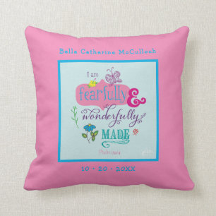 Cute Baby Girl - Aangepaste bijbel Verse Roze Kussen