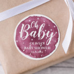 Cute Baby Girl Blush Waterverf en witte sterren Ronde Sticker<br><div class="desc">Oh baby - roze blush waterverf bloom en witte sterren illustratie babymeisje baby shower stickers</div>