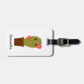 Cute baby girl cactus bagagelabel (Voorkant horizontaal)