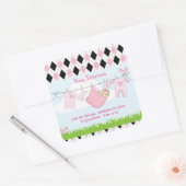 Cute Baby Girl Clothes Line Vierkante Sticker (Envelop)