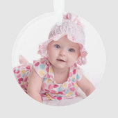 Cute Baby Girl Elephant First kerstfoto Roze Ornament (achterkant)