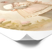 Cute Baby Girl Elephant in Rain Nursery Wall Art Poster