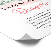 Cute baby Girl Elephant Late Night Diapers-teken Poster (Hoek)