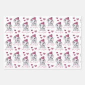 Cute Baby Girl Elephant Winter Baby shower Roze Inpakpapier Vel (Voorkant)