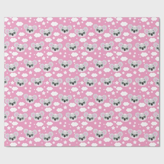 Cute baby girl face koala cadeaupapier (Vlak)