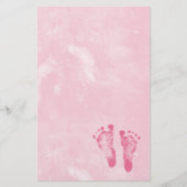 Cute Baby Girl Footprint Briefpapier (Voorkant)