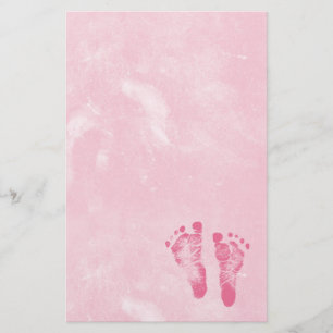Cute Baby Girl Footprint Briefpapier