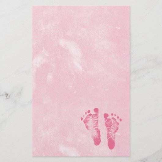 Cute Baby Girl Footprint Briefpapier (Voorkant)
