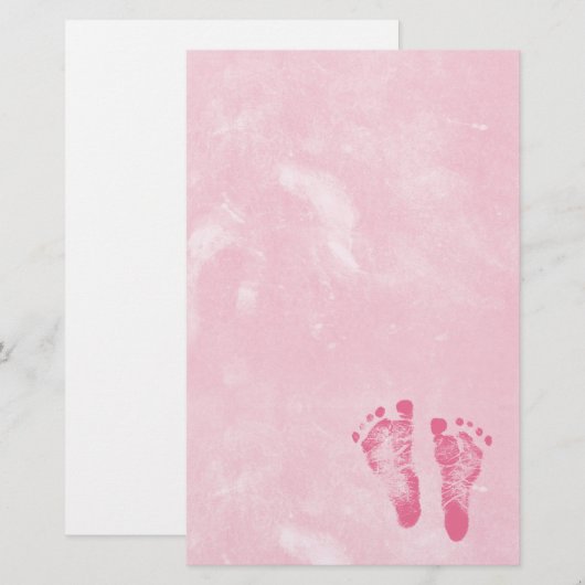 Cute Baby Girl Footprint Briefpapier (Voorkant / Achterkant)