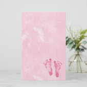 Cute Baby Girl Footprint Briefpapier (Staand voorkant)