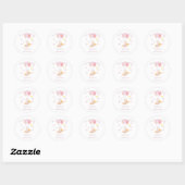 Cute Baby Girl Fox en ballonnen Ronde Sticker (Vel)