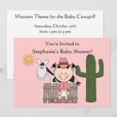 Cute Baby Girl & Horse Pony Aangepast Western Kaart (Voorkant / Achterkant)