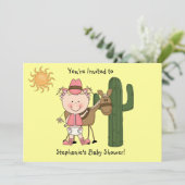 Cute Baby Girl & Horse Pony Aangepast Western Kaart (Staand voorkant)