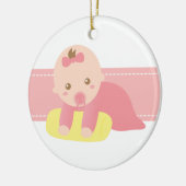 Cute Baby Girl kruipt met Pillow Personalized Keramisch Ornament (Links)