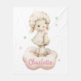 Cute Baby girl lamb Fleece Deken