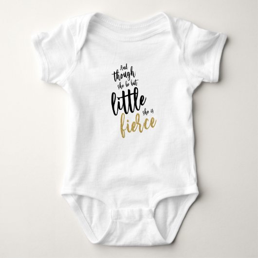Cute Baby Girl Little Fierce Glitter Romper (Voorkant)