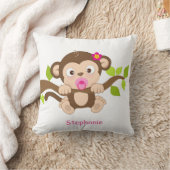 Cute Baby Girl Monkey Sierkussen (Deken)