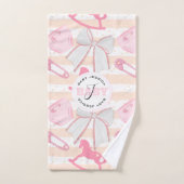 Cute Baby Girl Monogrammed Pattern Bad Handdoek (Handdoek)