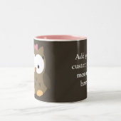 Cute Baby Girl Owl met Roze Bow Custom Coffee Mok (Center)