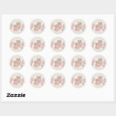 Cute Baby Girl Pink Bootie Baby shower Ronde Sticker (Vel)