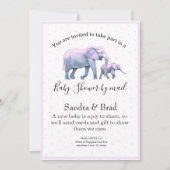 Cute Baby Girl Pink Elephants modern Baby shower I Kaart (Voorkant)